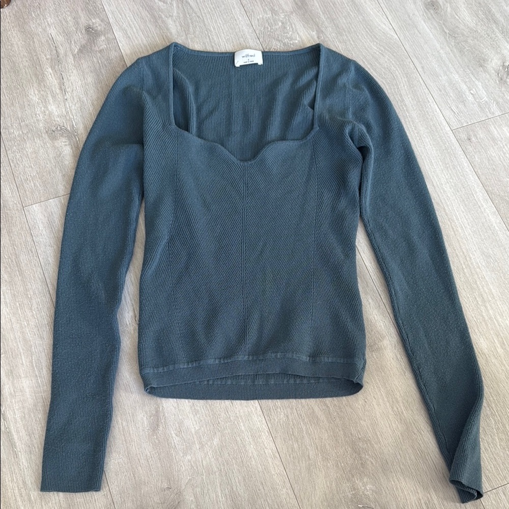 Wilfred Teal Long Sleeve Knit Top